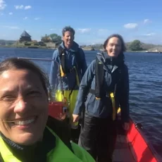 Hege, Kasper, and Trine worked on the field validation of marine habitats, focusing on seagrass and seaweed.